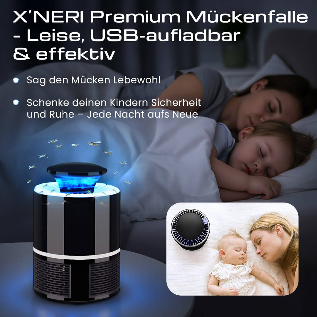 X'NERI Premium Mückenfalle – Leise, USB-aufladbar &amp; effektiv
