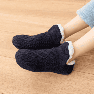 COZYFOOT Thermische Fleece-Socken - S (35-38), Schwarz