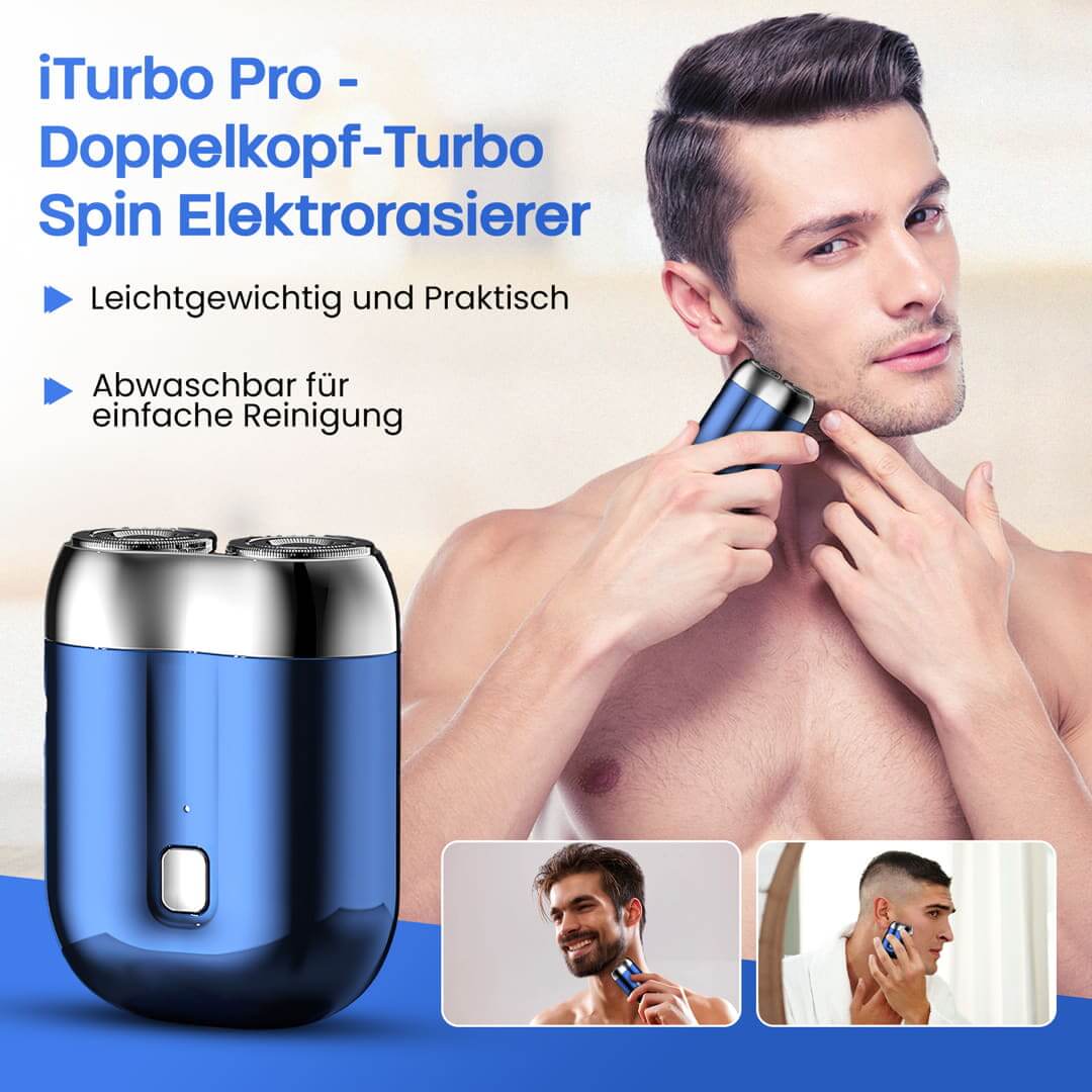 iTurbo Pro – Doppelkopf-Turbo-Spin Elektrorasierer
