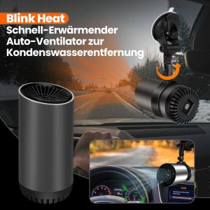 Blink Heat - Schnell-Erwärmender Auto-Ventilator zur Kondenswasser Entfernung
