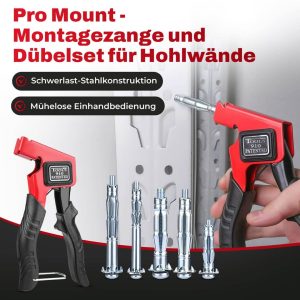 Pro Mount - Montagezange und Dübelset für Hohlwände