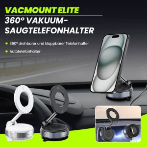 VacMount Elite – Magnetische Telefonhalter mit Vakuumsaugnapf und 360° Drehung