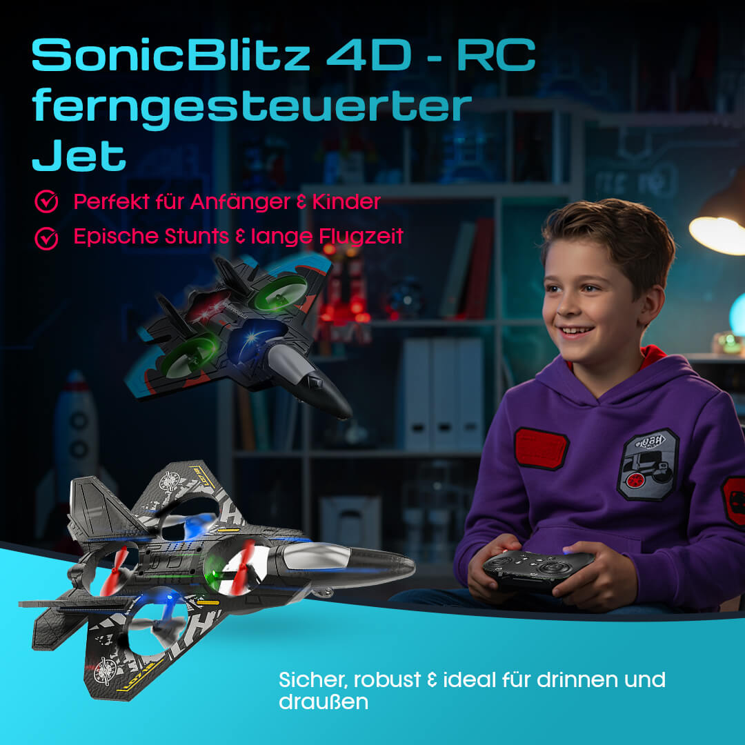 SonicBlitz 4D – RC-Jet mit LED &amp; 360° Luftstunts