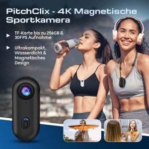 PitchClix 4K Sportkamera – Freihändig, Wasserdicht & Magnetisch