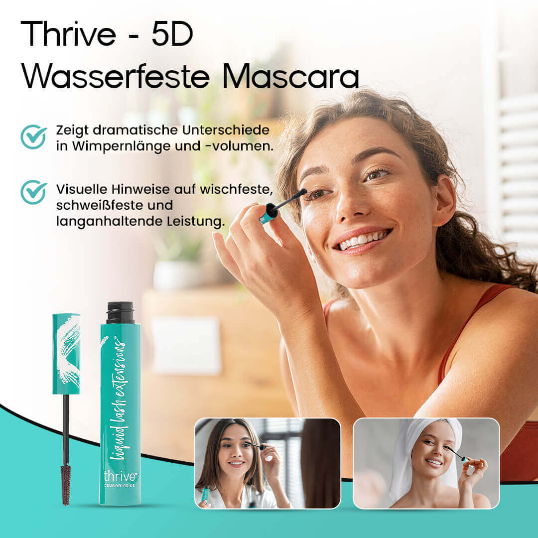 Thrive 5D Mascara – Wasserfeste Mascara für Volumen &amp; Schwung