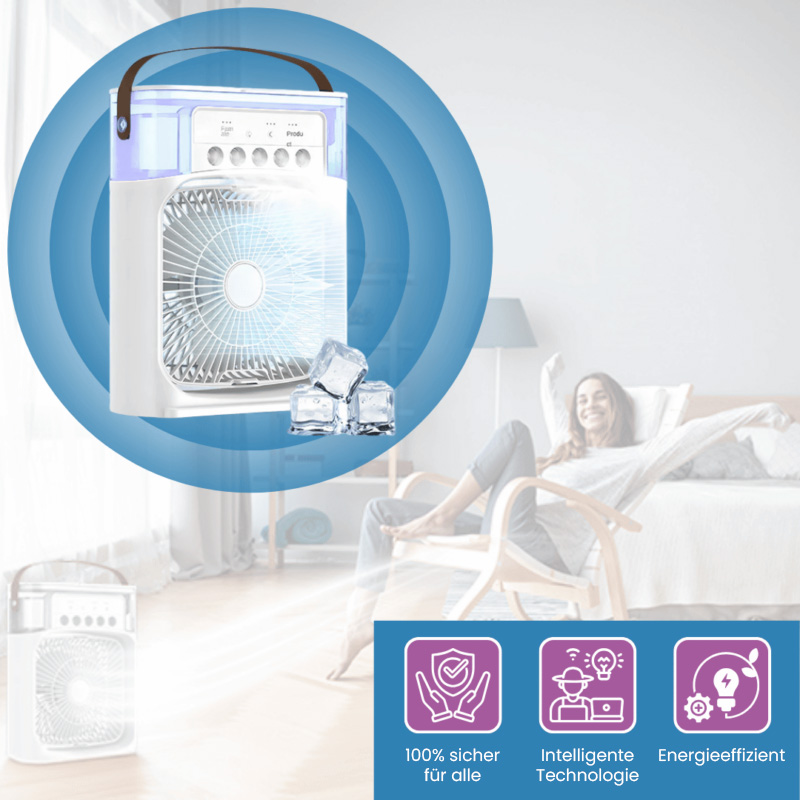EVOCOOL – Tragbarer 3-in-1 Luftkühler &amp; Luftbefeuchter für Zuhause &amp; Unterwegs