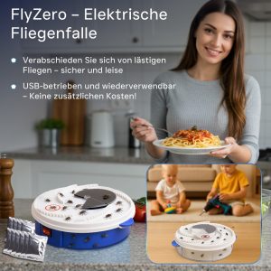 FlyZero Elektrische Fliegenfalle – Sicher & Chemiefrei