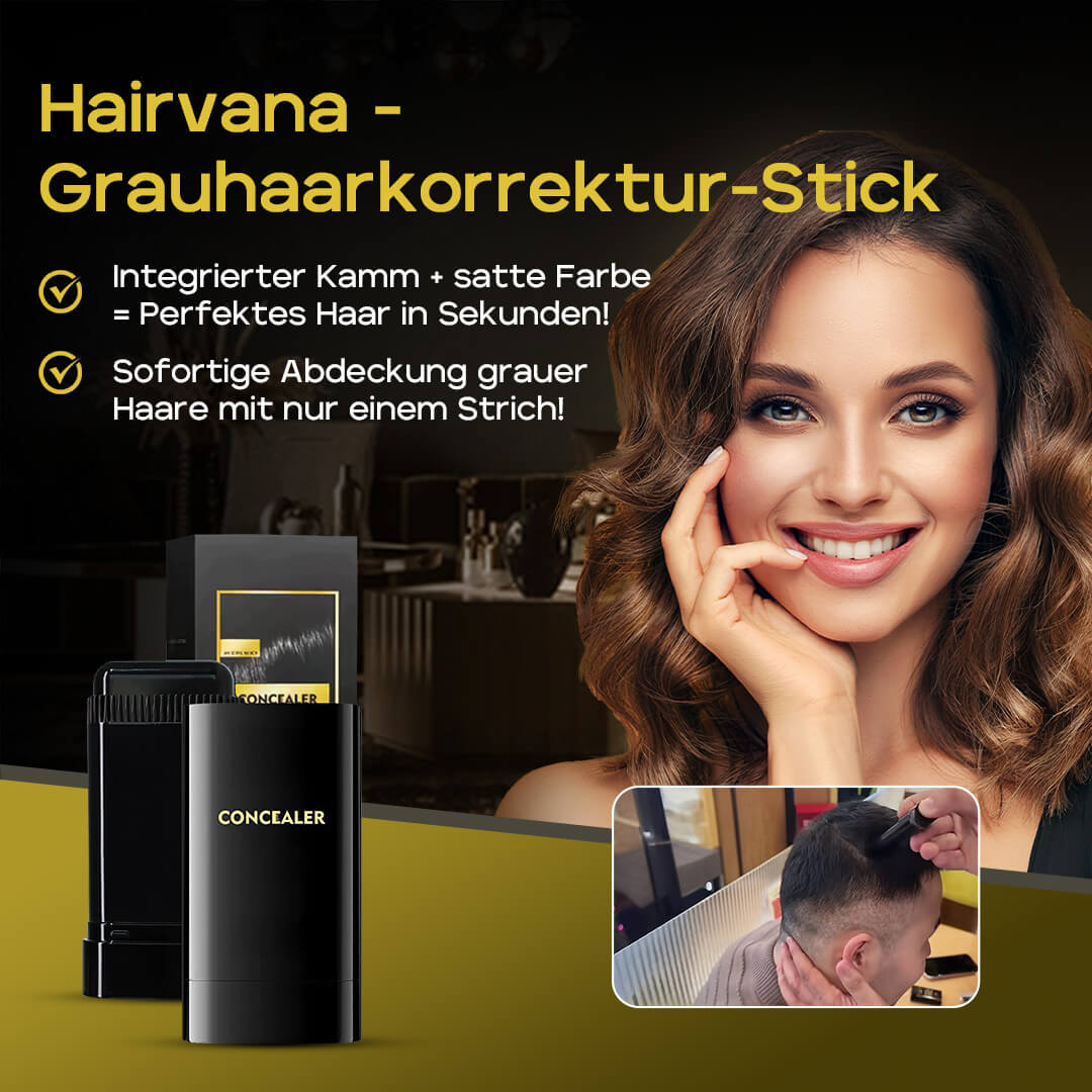 Hairvana Abdeckstift für graues Haar – Sofort &amp; Natürliches Ergebnis