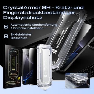CrystalArmor iPhone Displayschutz 9H – Kratz- & Fleckensicher