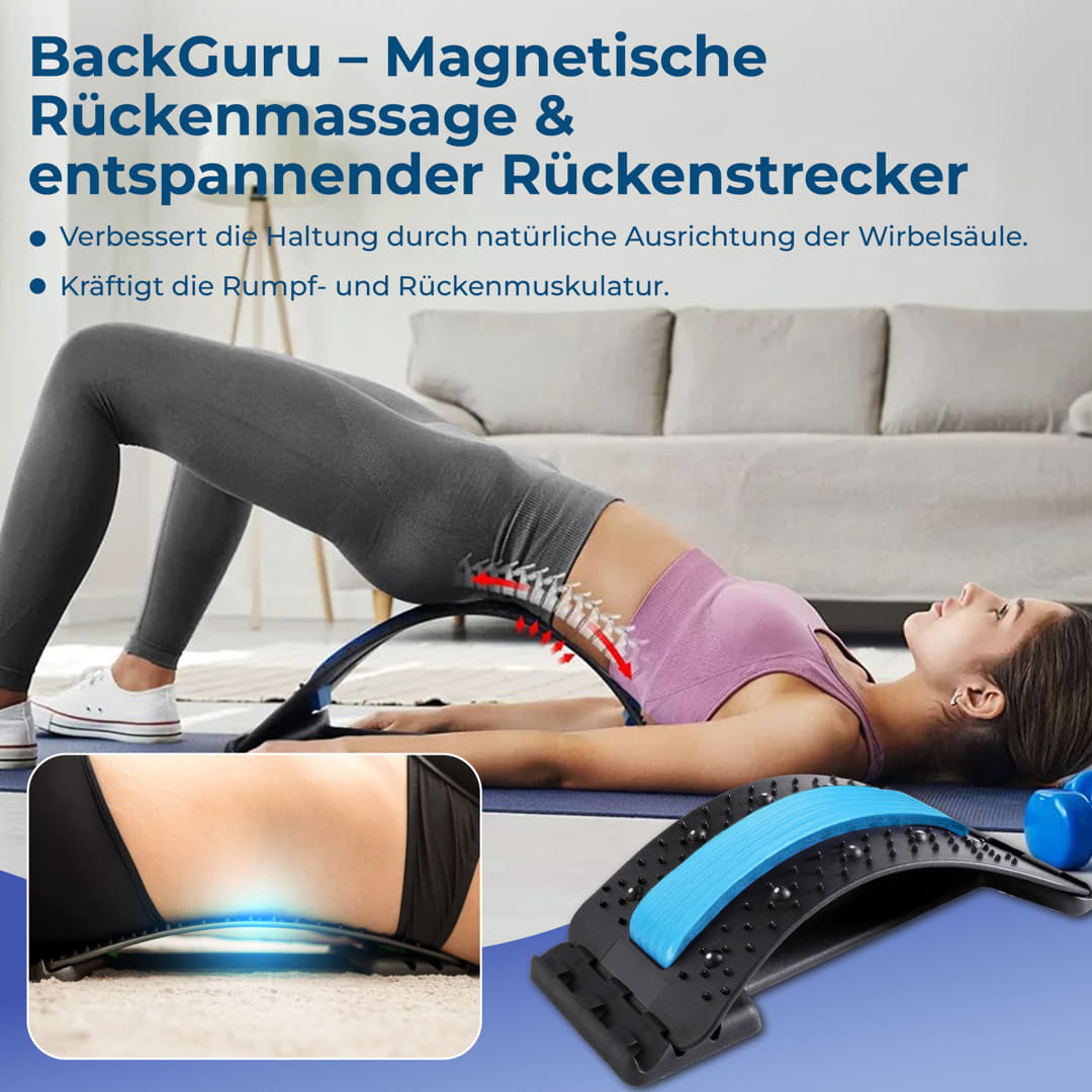 BackGuru – Magnetische Rückenmassage &amp; Muskelentspannende Stretcher