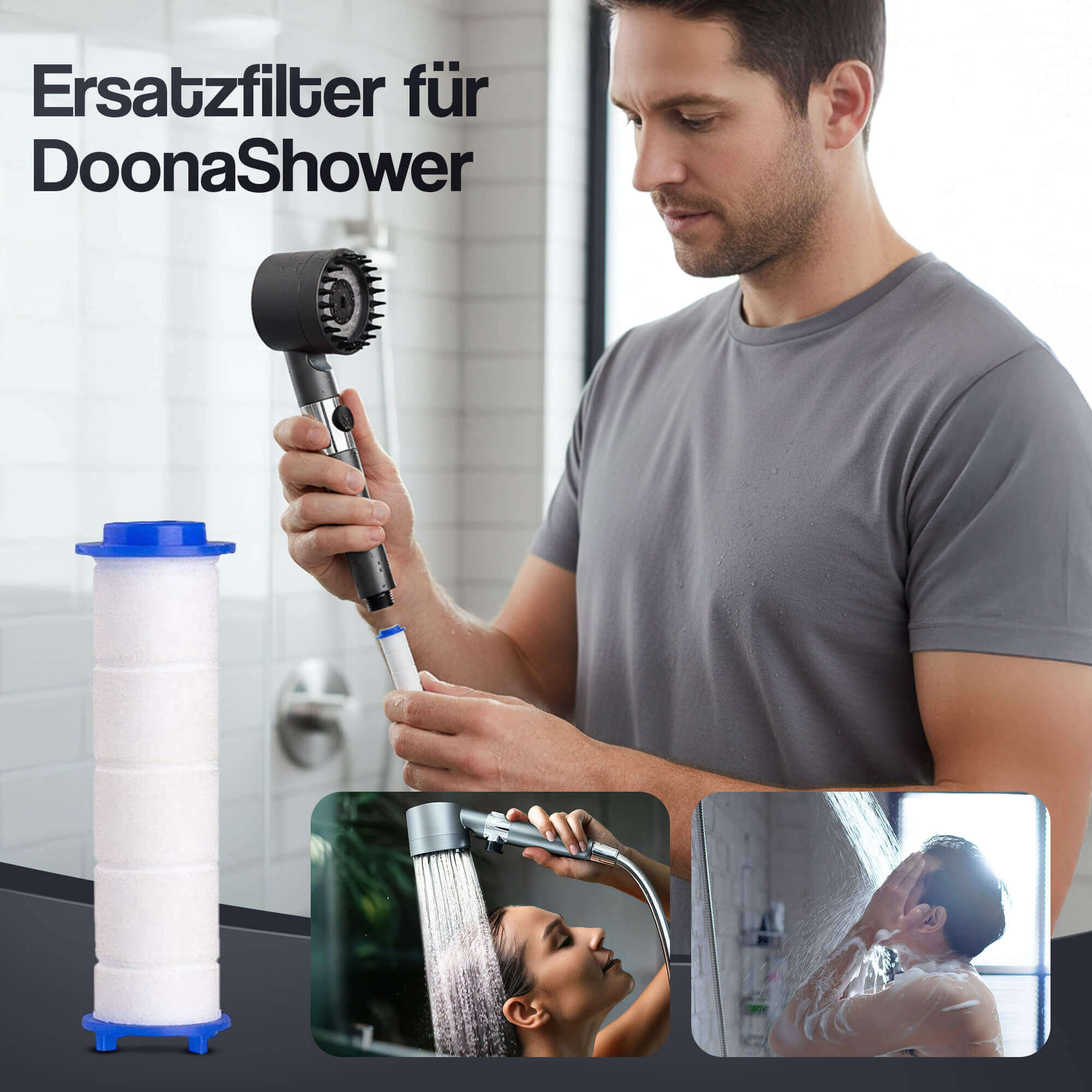 Extra-Filter für DoonaShower – Duschkopf-Wasserfilter gegen Kalk &amp; Schadstoffe