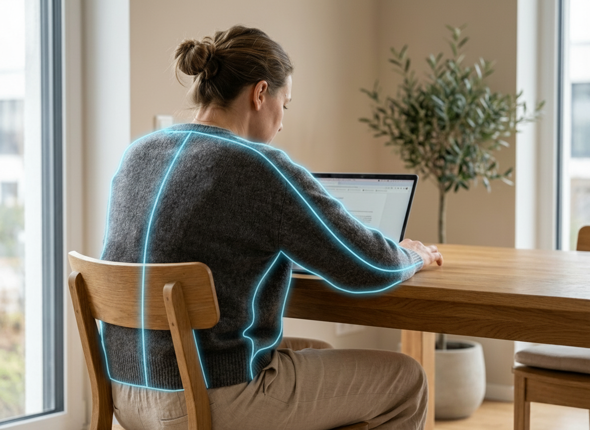 Beispiel: Eingesackte Haltung am Laptop