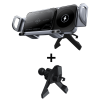 SwiftMount 360° Auto-Rotierender Auto-Handyhalter – Auto-Lock Grip & 15W kabelloses Laden - Grau