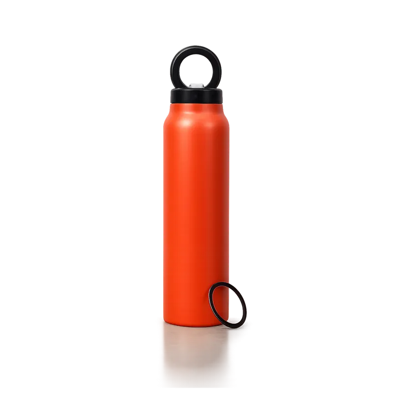GripSip MagSafe-Trinkflasche mit Handy draufgeklickt