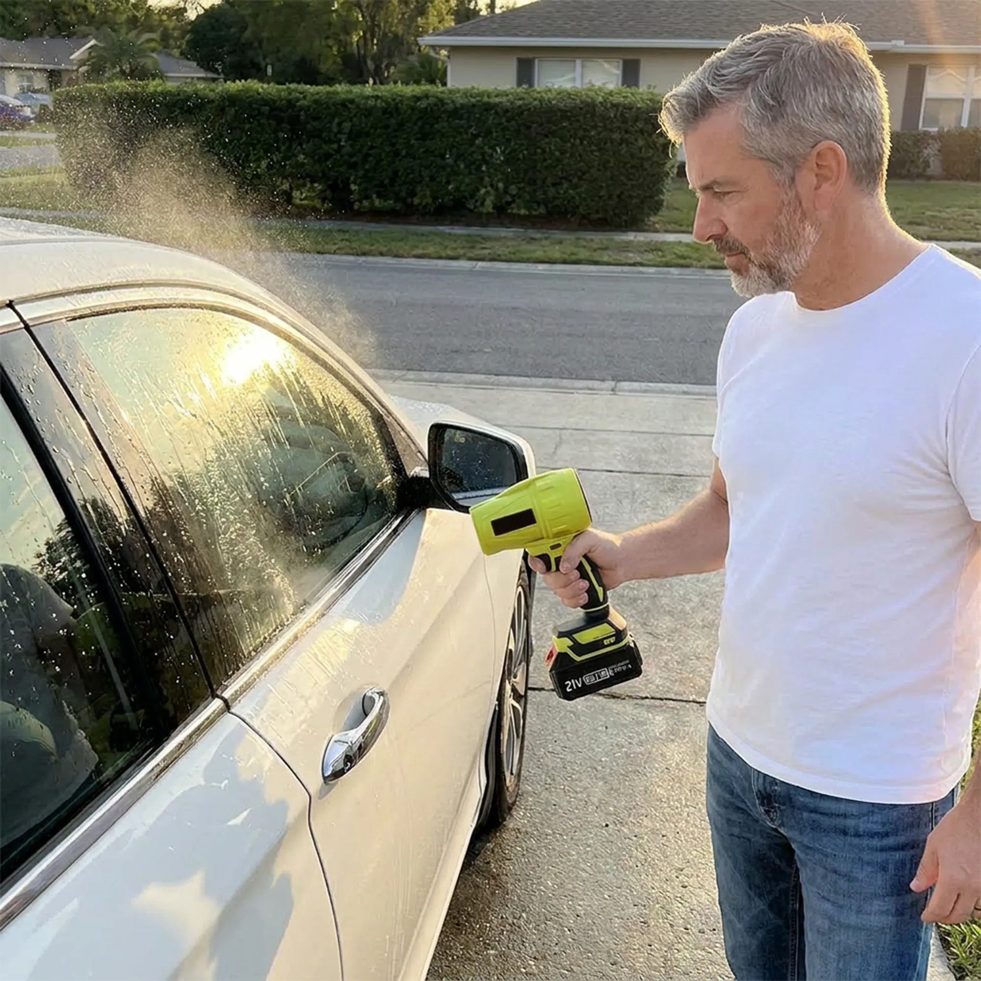 Autopflege-Profi bläst Wasser aus Ritzen mit AirStorm V2