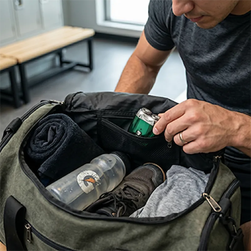 Sportler mit iTurbo Pro nach dem Sport