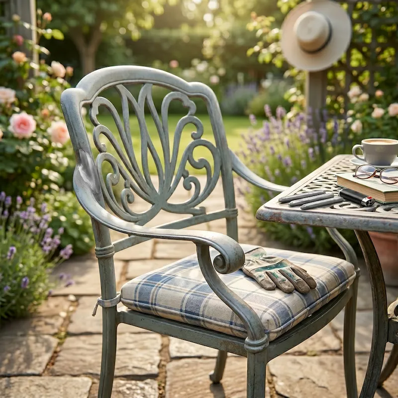 Heimwerker repariert Aluminium-Gartenstuhl mit WeldFix
