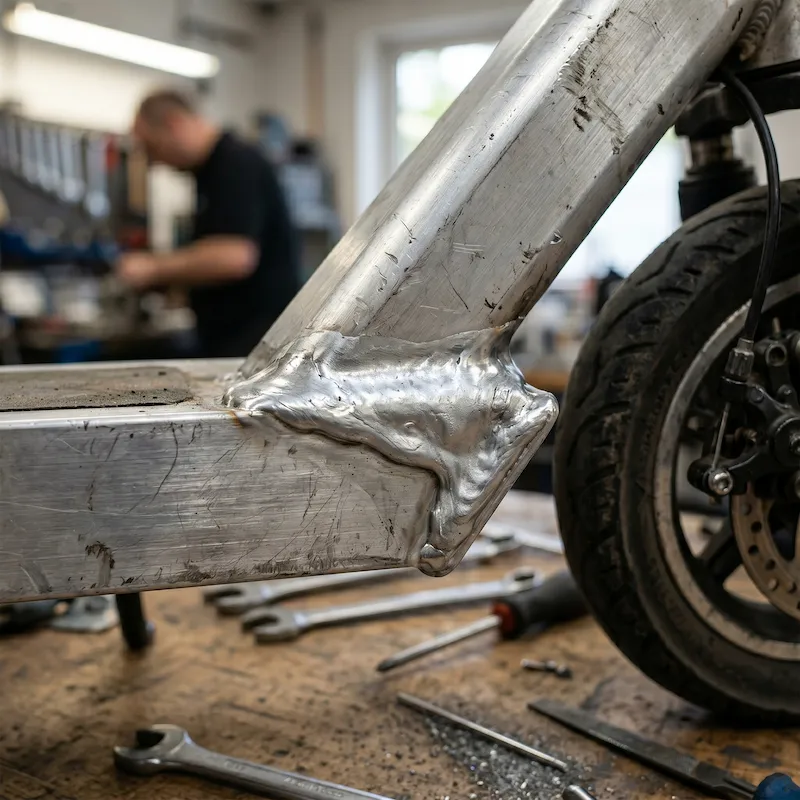 Hobby-Schrauber repariert Aluminiumteil vom Roller